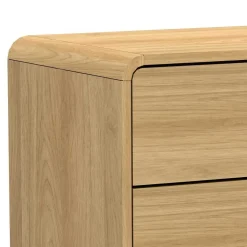 Gerundete Nachtkommode in Eiche Optik - Irons