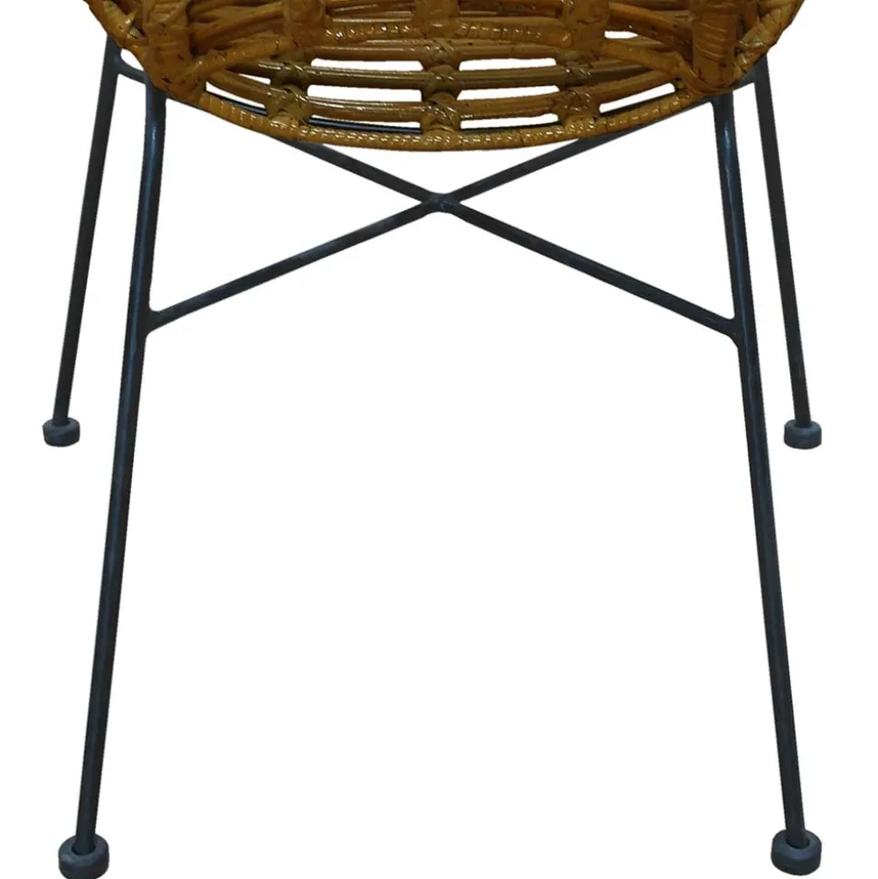 Gerundeter Designstuhl aus Rattan Geflecht Natur - Makan