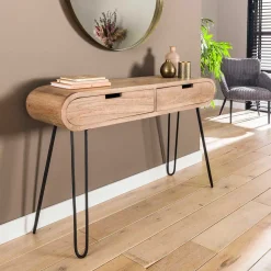 Gerundeter Konsolentisch mit Haarnadel Beinen - Vioriga