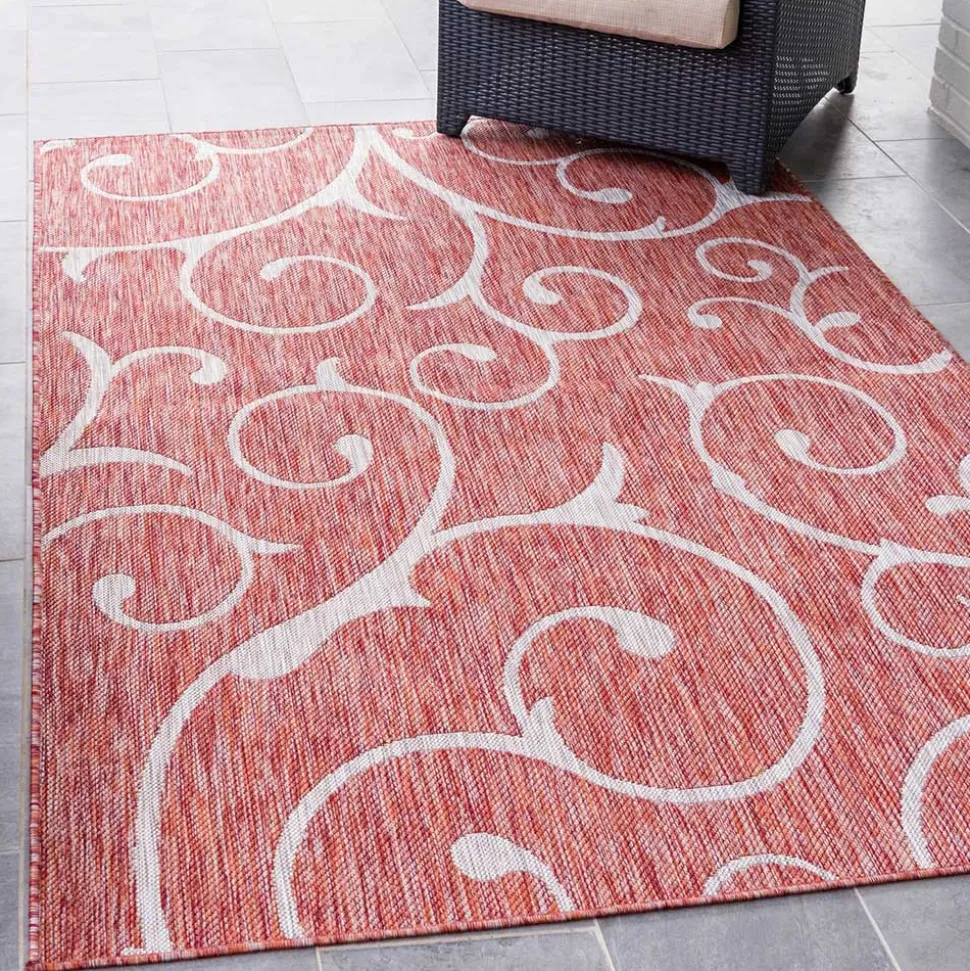 Gewebter Teppich aus PP mit Ornament Motiv - Rick