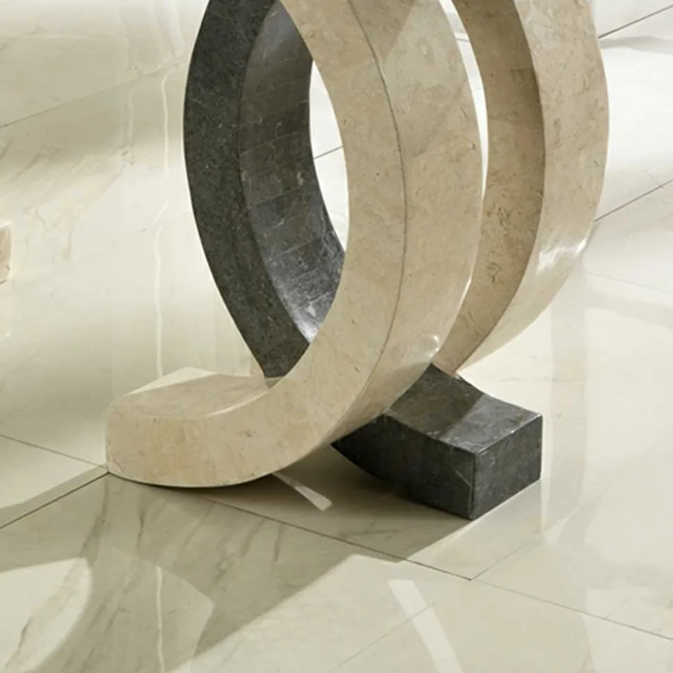 Glas Esstisch Tiber mit Stein