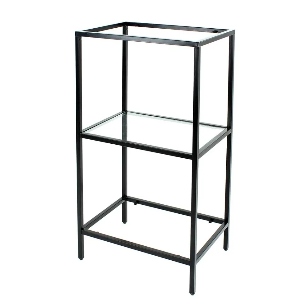 Glas Regal mit Metallrahmen - Elegatos