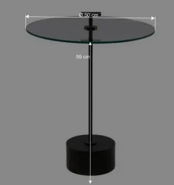 Glas-Beistelltisch mit Säulenfuß - Mezera