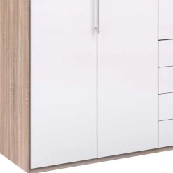 Glasfront Kombi-Kleiderschrank in Weiß - Bosays