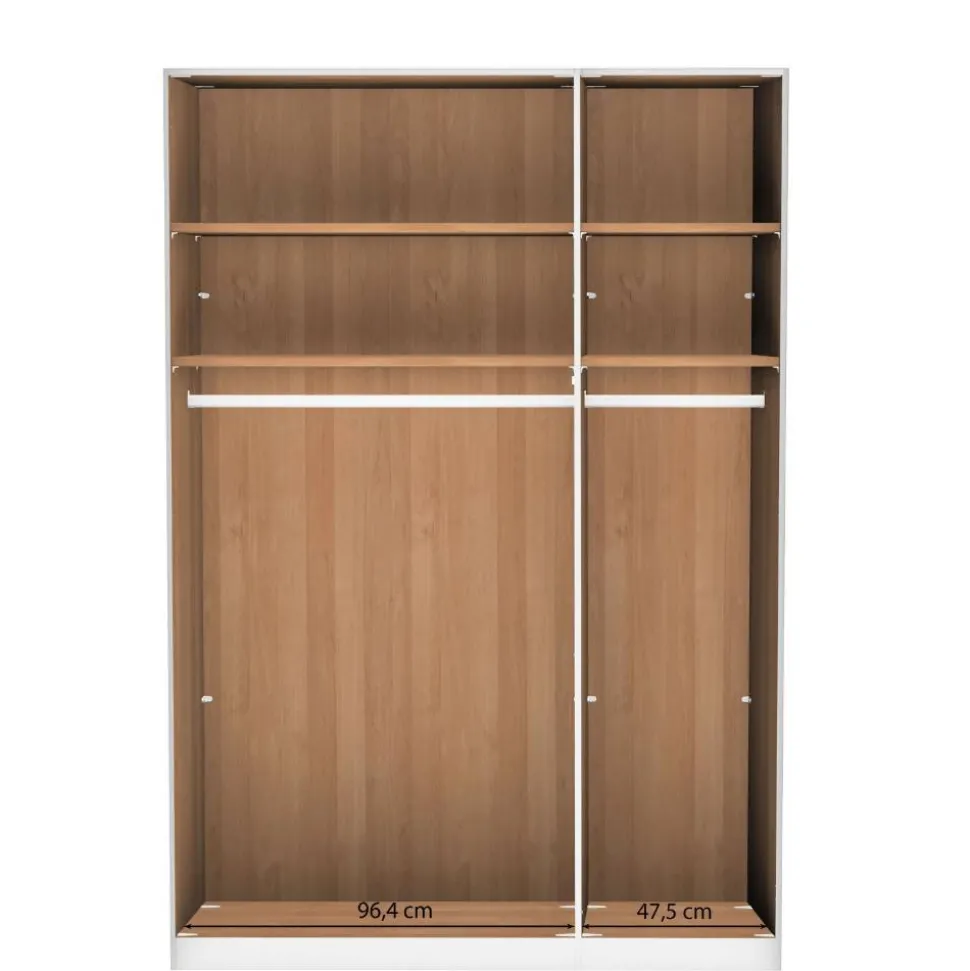 Glasfront-Schlafzimmerschrank in Dunkelbraun - Hung