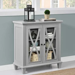 Glastüren-Kommode im Vintage Look - Dikono