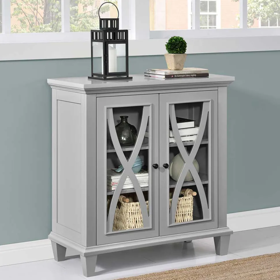 Glastüren-Kommode im Vintage Look - Dikono