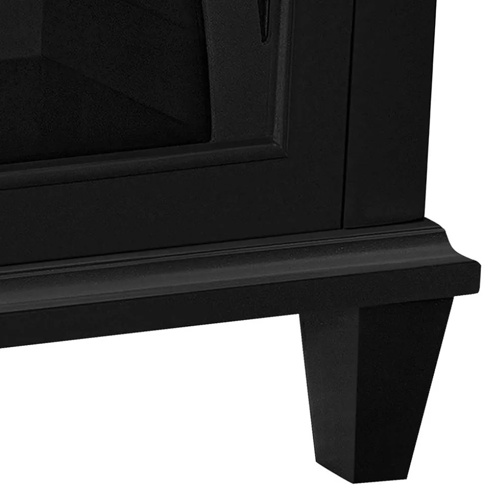 Glasvitrine Kommode in Schwarz - Loregrema