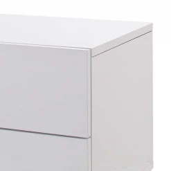 Günstige Design Nachtkommode in Weiß Merin mit Chrom