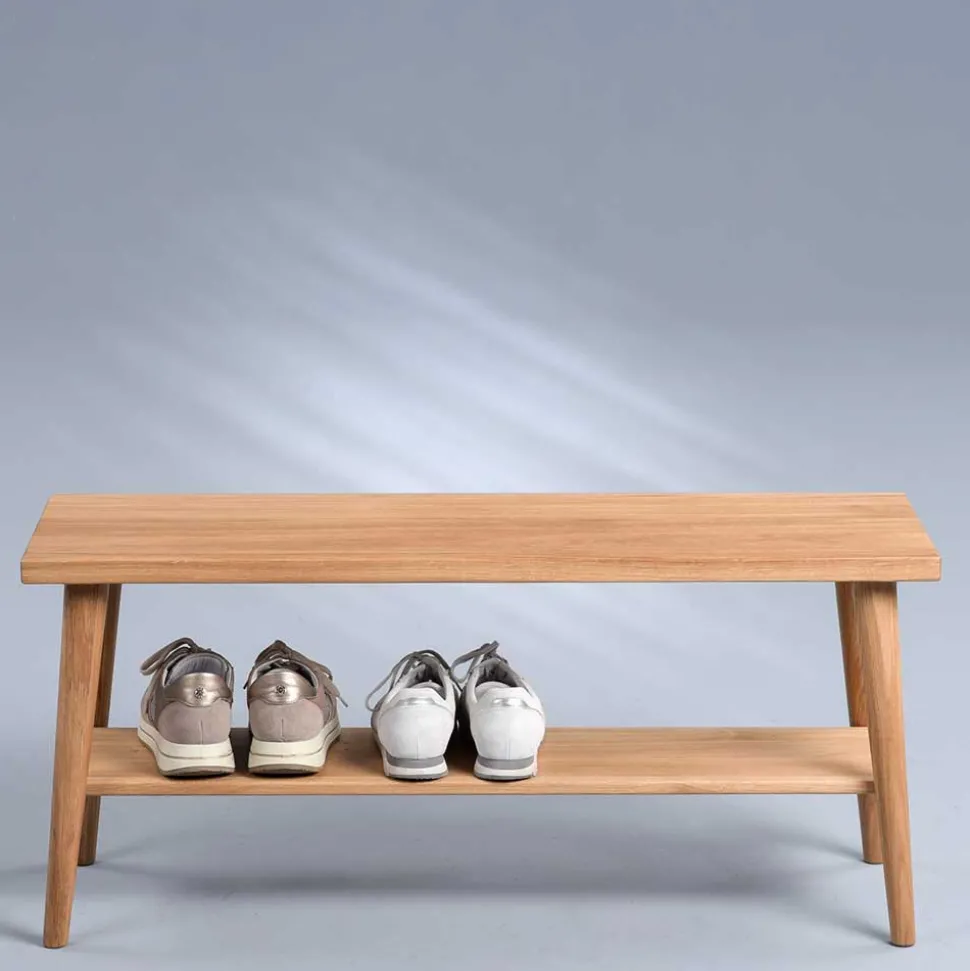 Günstige Flurbank aus Massivholz Wildeiche - Liorys