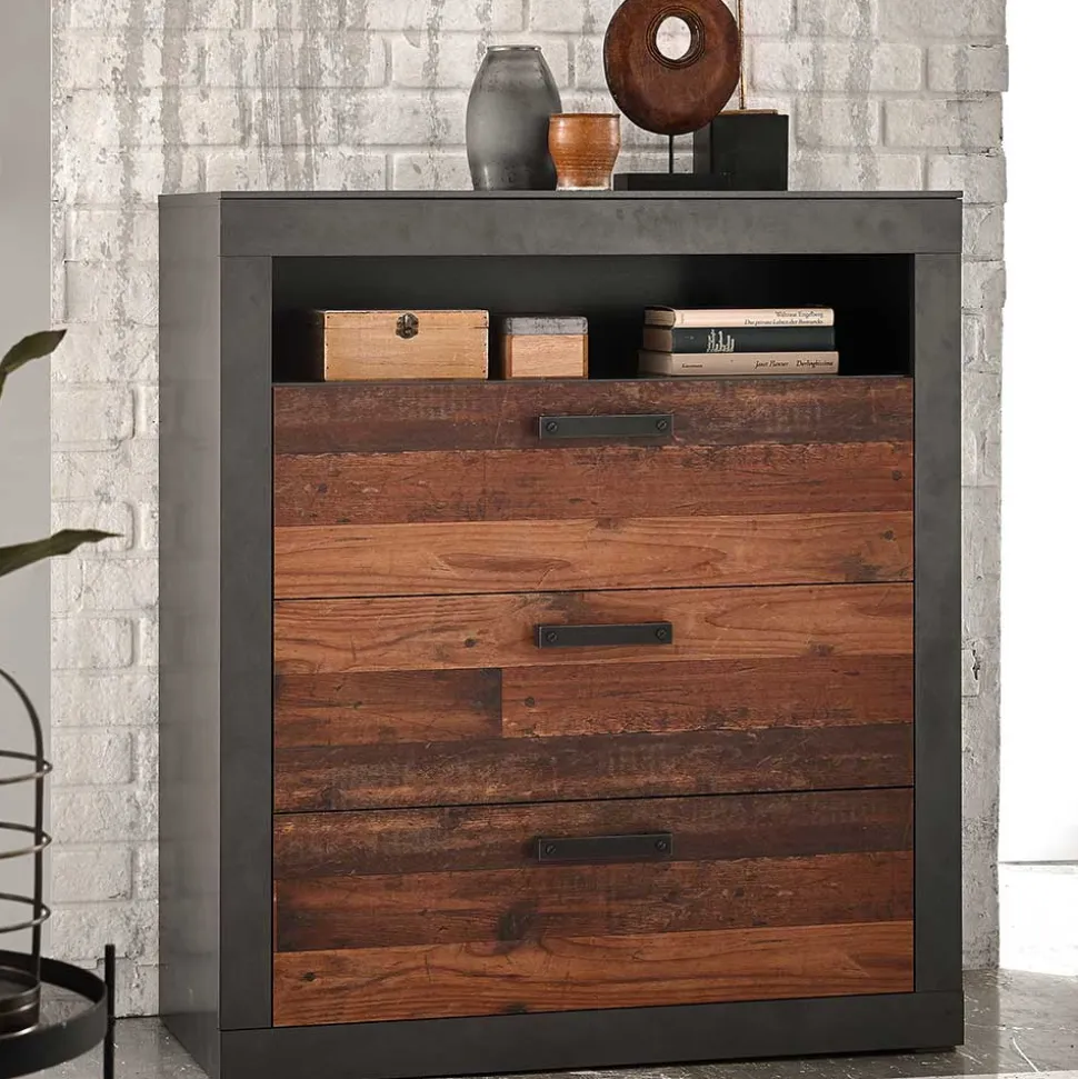 Günstige Kommode mit drei Schubladen & Fach - Timuras