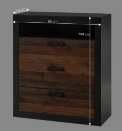 Günstige Kommode mit drei Schubladen & Fach - Timuras