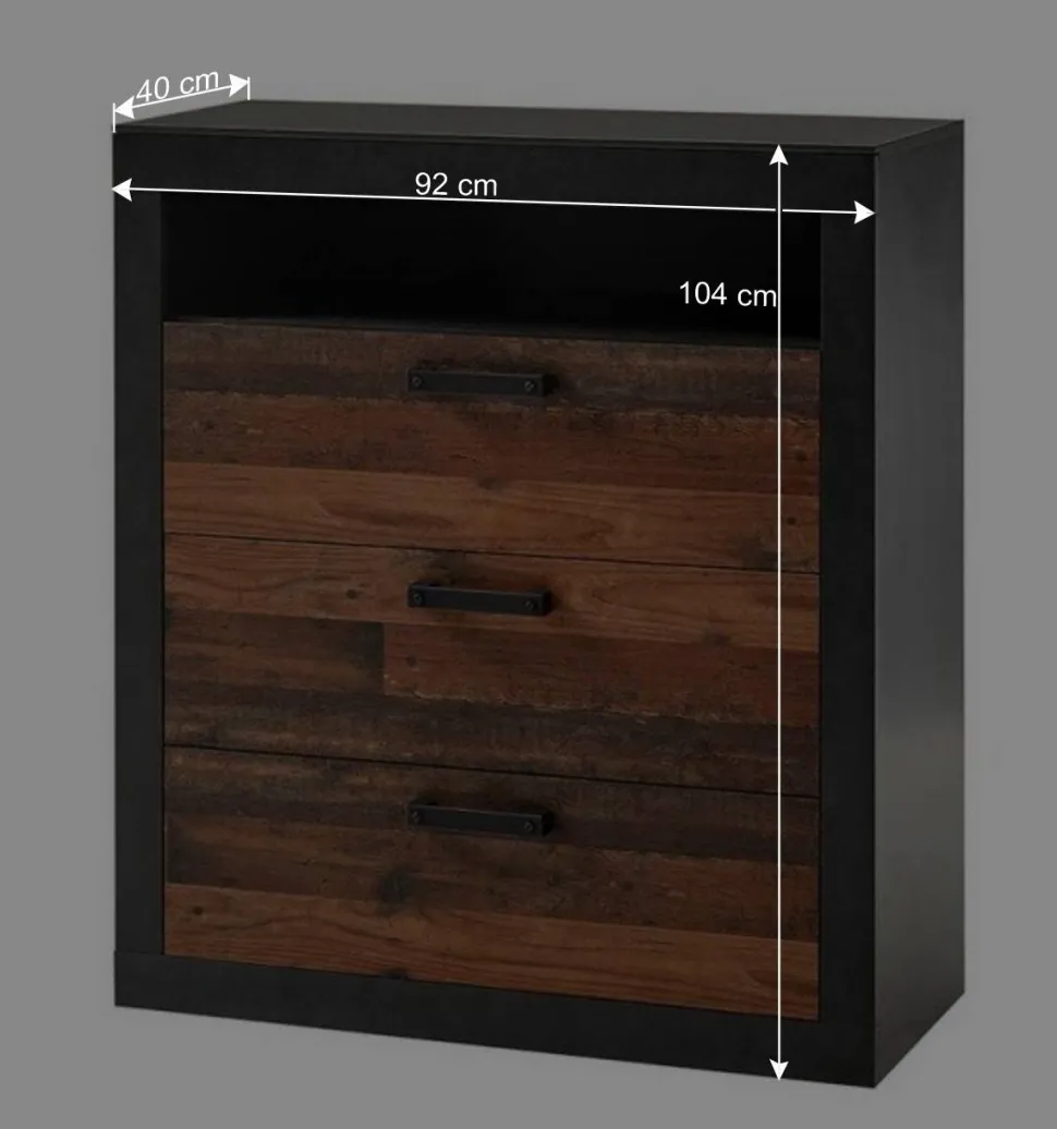 Günstige Kommode mit drei Schubladen & Fach - Timuras