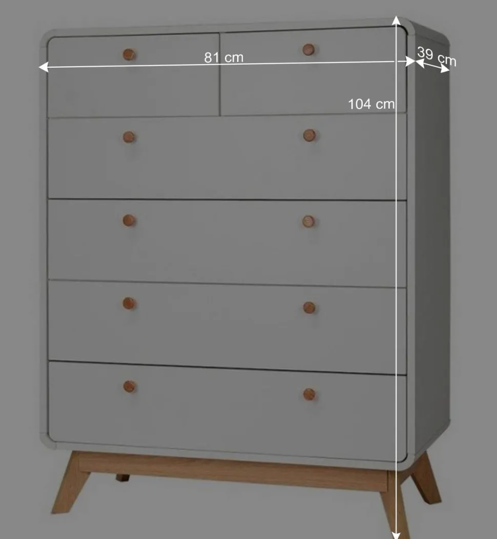 Günstige Kommode mit sechs Schubladen - Kolreva