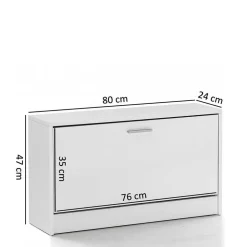 Günstige Schuhbank in Weiß mit Klappe Same 80 cm breit