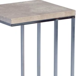 Günstiger Beistelltisch mit Betonoptik Lady & Metallgestell verchromt