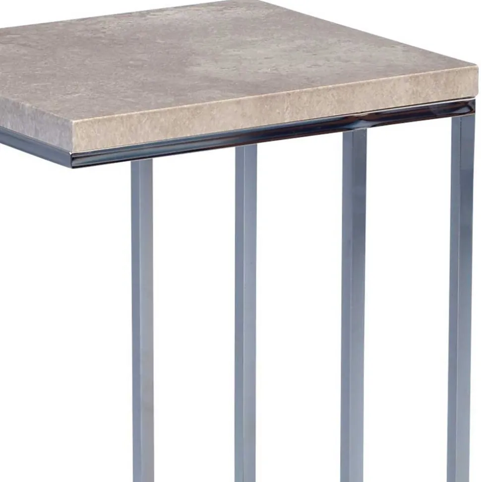Günstiger Beistelltisch mit Betonoptik Lady & Metallgestell verchromt