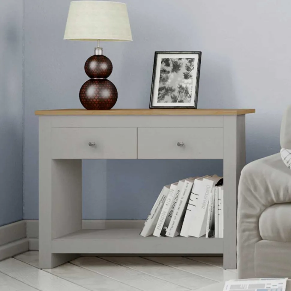 Günstiger Konsolentisch in Grau & Eichefarben - Poliesti