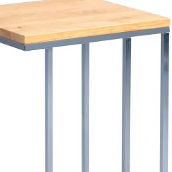 Günstiger Telefontisch mit Wildeiche massiv Kalimba & Gestell Chrom