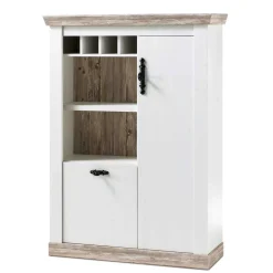 Günstiges Highboard im Scandi Chic Nedita in Weiß