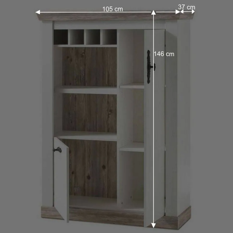 Günstiges Highboard im Scandi Chic Nedita in Weiß