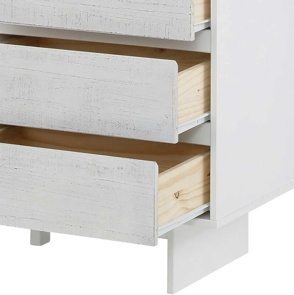 Günstiges Kombi Highboard in Weiß lasiert - Vagniu