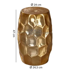 Gold lackierter Metalltisch 30x47x30 - Susepa