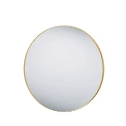 Goldfarbener Wandspiegel in Rund 80 cm - Zeanno