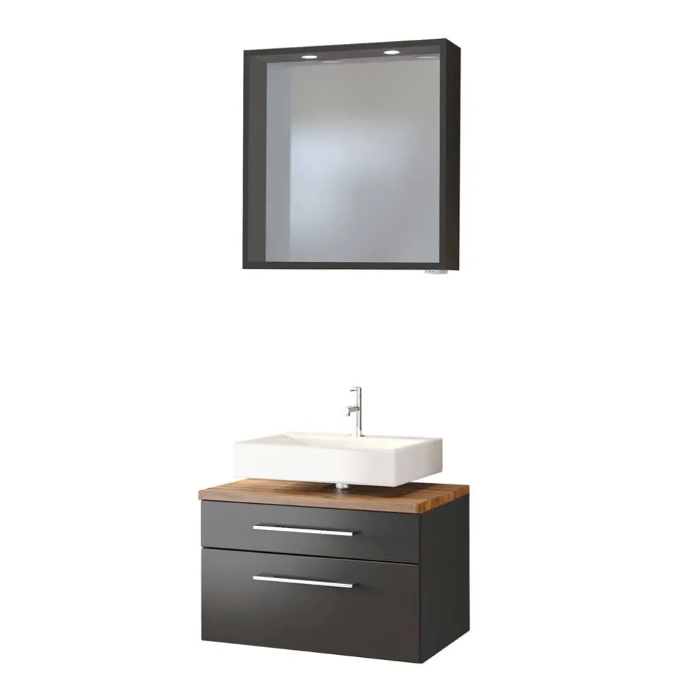 Graue Badmöbel Waschplatz - Estregos (zweiteilig)