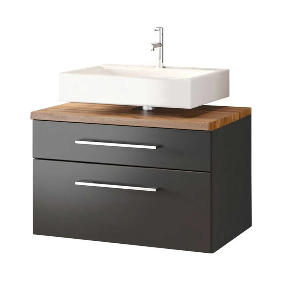 Graue Badmöbel Waschplatz - Estregos (zweiteilig)