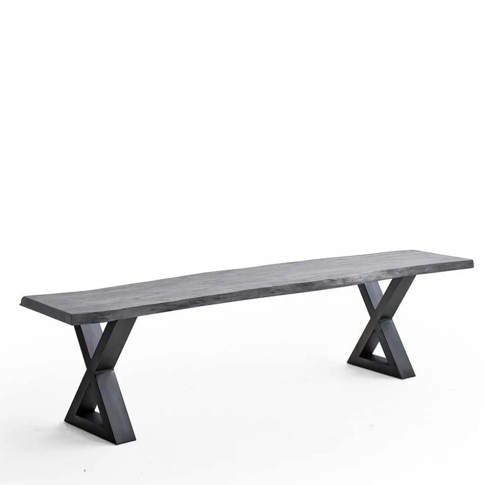 Graue Baumkantenbank in Akazie massiv - Lenia