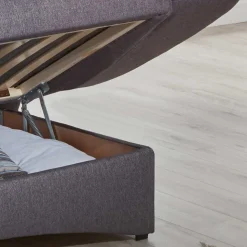 Graue Federkern Schlafcouch mit Bettkasten - Langos