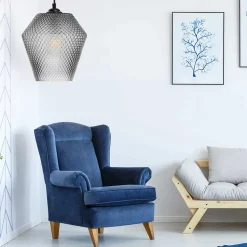 Graue Glas Pendelleuchte in Modern - Nelzoma