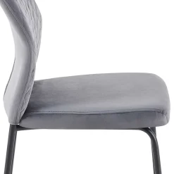 Graue Samtstühle mit Gestell aus Metall - Sharkas (2er Set)