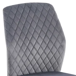 Graue Samtstühle mit Gestell aus Metall - Sharkas (2er Set)