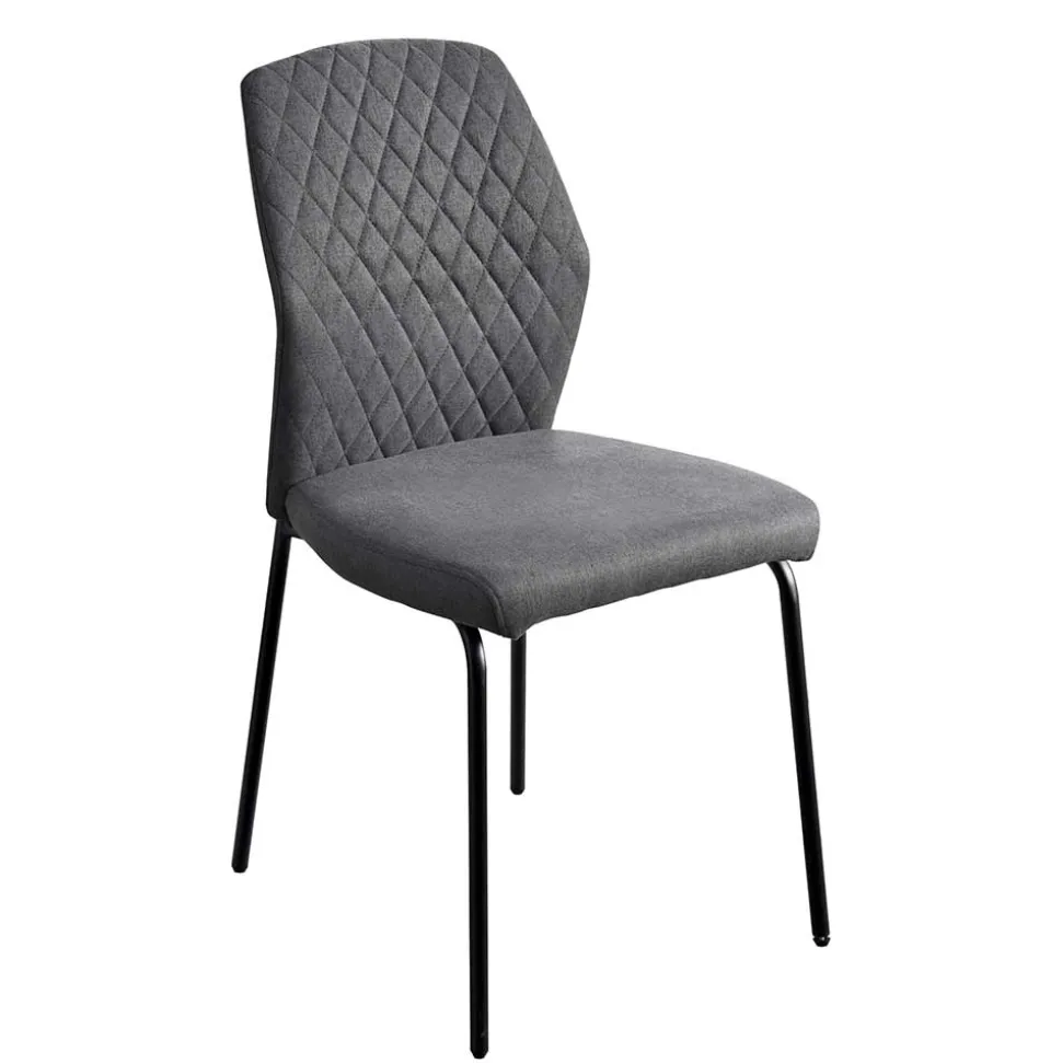 Graue Stoffstühle modern - Lenox (4er Set)