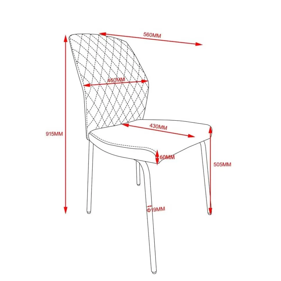 Graue Stoffstühle modern - Lenox (4er Set)