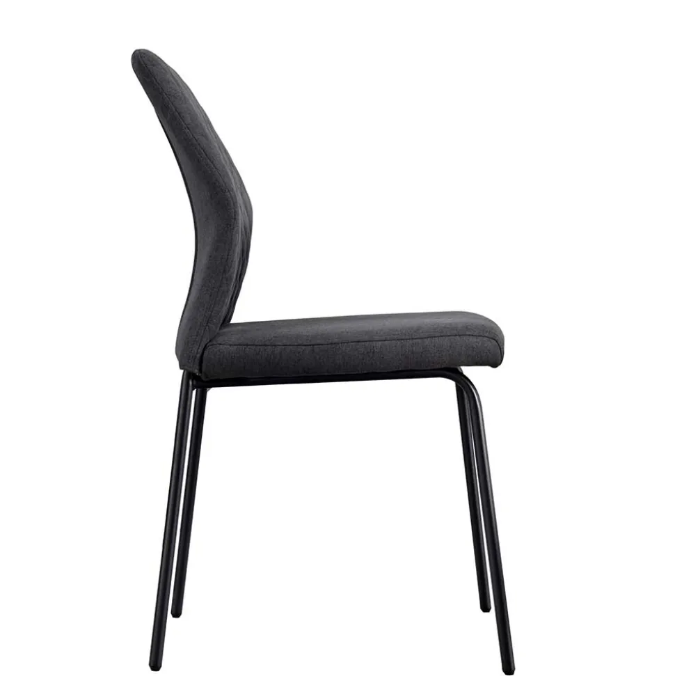 Graue Stoffstühle modern - Lenox (4er Set)