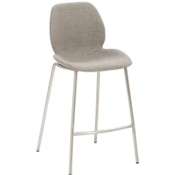 Grauer Barstuhl im Material Mix - Ruvenz