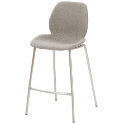 Grauer Barstuhl im Material Mix - Ruvenz