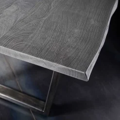 Grauer Baumkanten Esstisch Risa im Loft Style