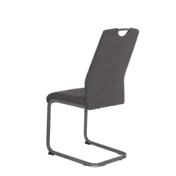 Grauer Microfaser Stuhl mit Schwingfuß - Racelyn (Set)