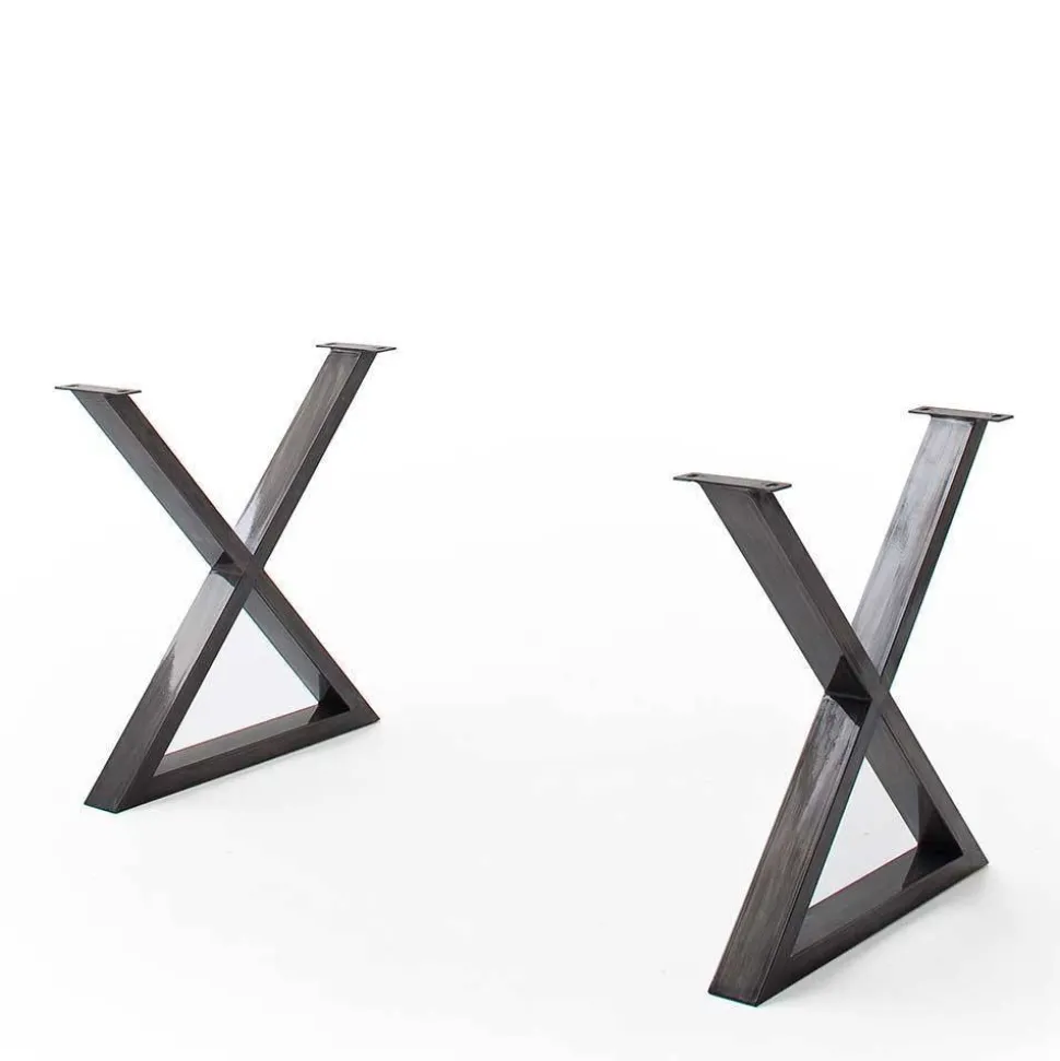 Grauer Naturkantentisch mit X-Beinen - Tyrelia