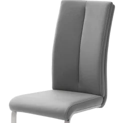 Grauer Polsterstuhl für den Esstisch Cimbaly mit Schwinggestell (4er Set)