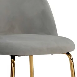 Grauer Samt-Barstuhl im Retro Look - Hovalta (2er Set)