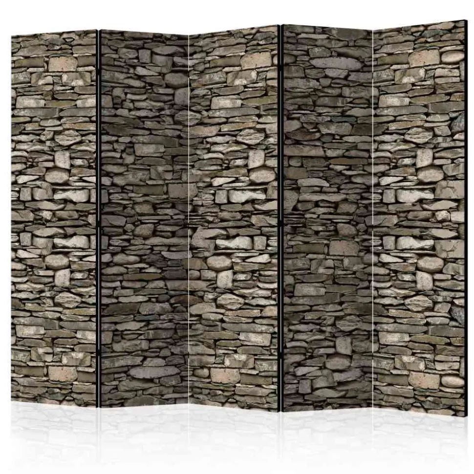 Grauer Sichtschutz in Steinwand Optik - Crabina