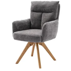 Grauer Tischsessel mit Federkern - Cregorian (2er Set)