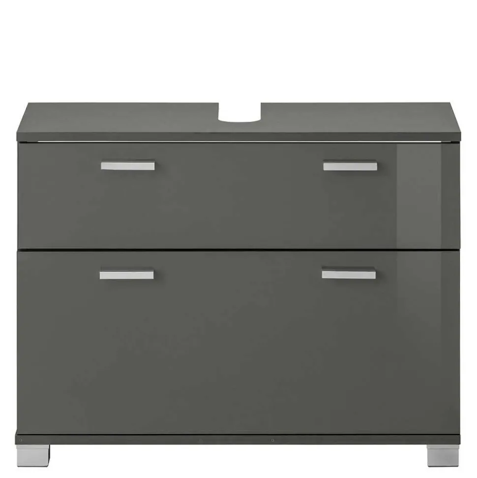 Grauer Unterschrank fürs Waschbecken Hochglanz - Ulivia
