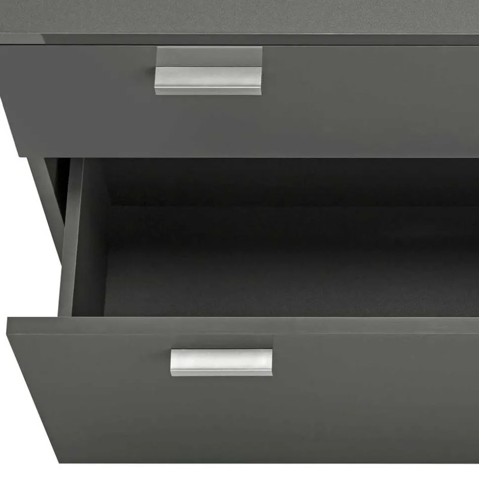 Grauer Unterschrank fürs Waschbecken Hochglanz - Ulivia