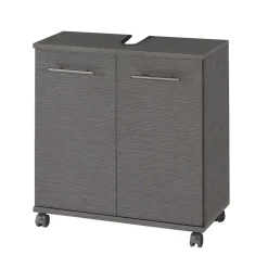 Grauer Waschbecken Schrank auf Rollen - Invicalo